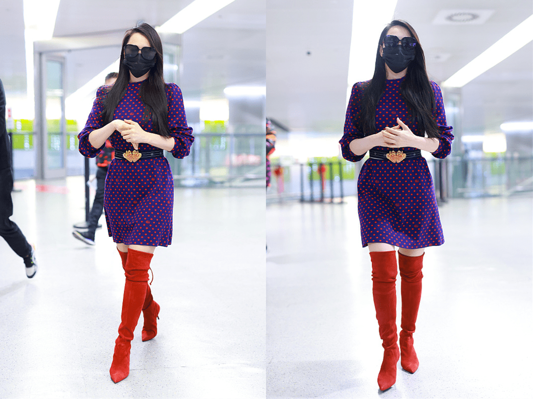 岁数 真羡慕伊能静的气质，这么大岁数穿一身红真不土，相反更“撩人”