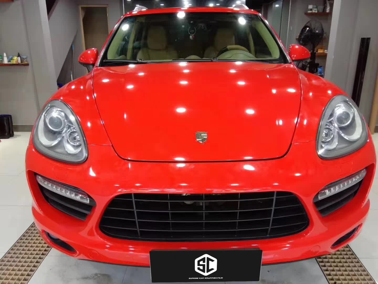 卡宴:sc改色膜水晶法拉利红