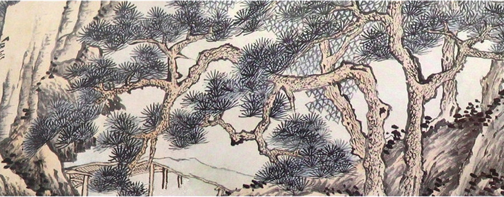 名画记』沈周《赠华尚古山水卷》，煌煌巨制，气势夺人_望族_画卷