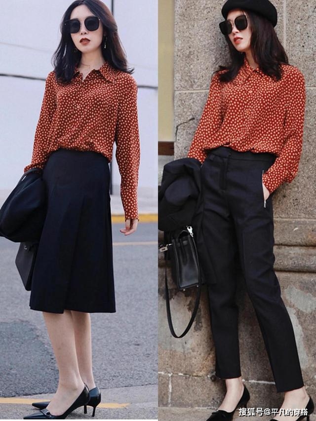 颜色 聪明的女人，“衬衫+裙子”这样穿，优雅闲适天天不重样