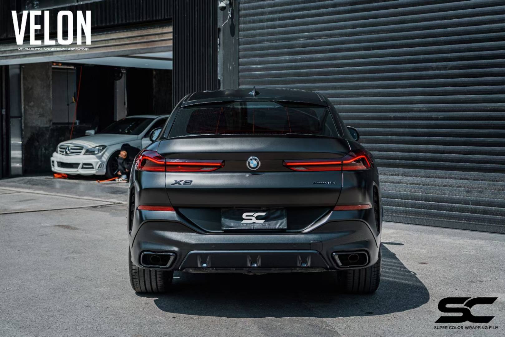 宝马x6改色膜案例sc改色膜电光金属黑