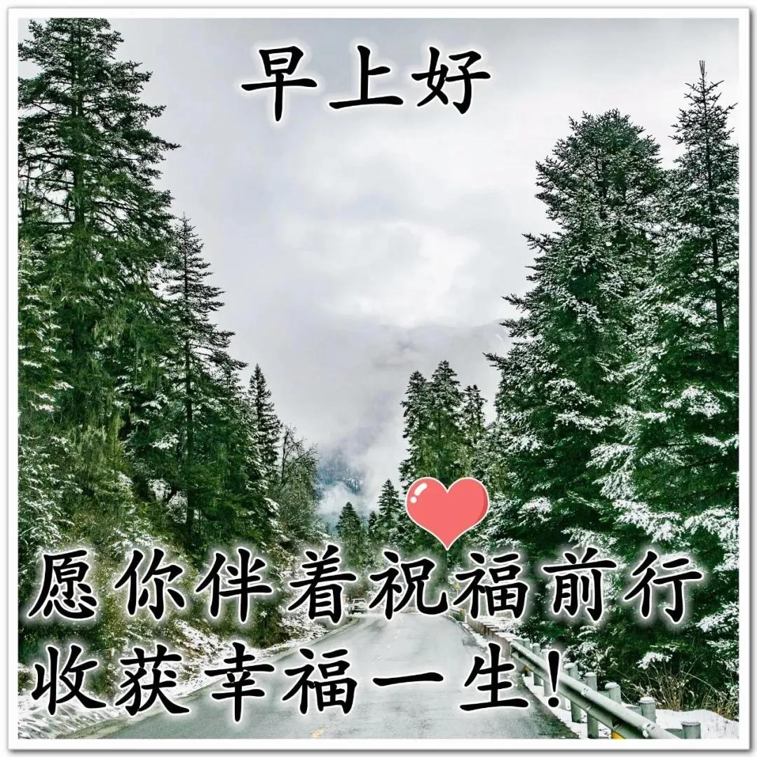 8张漂亮温馨的冬日风景早上好祝福图片带字温馨 聊天不用打字的祝福