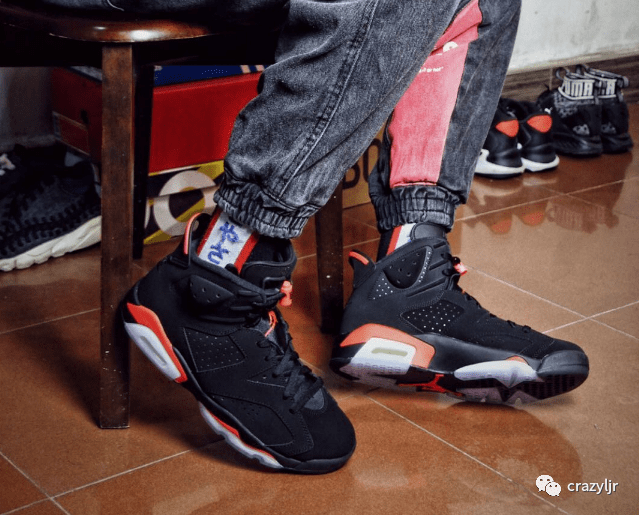 潮人必备air jordan 6 aj6 黑红19复刻红外线 384664 384665-060