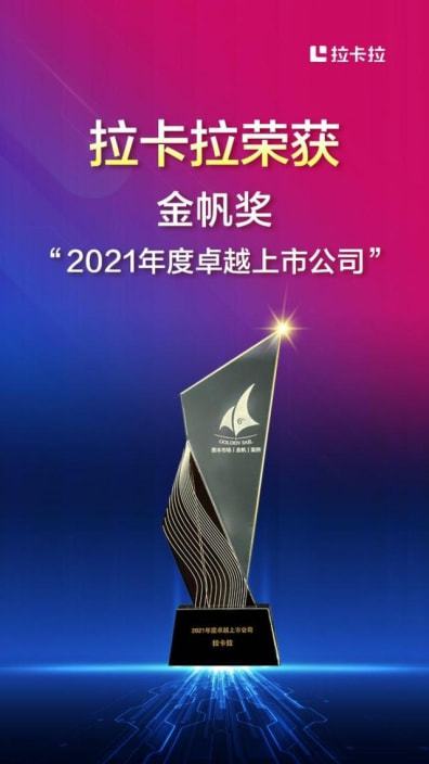 拉卡拉在金帆奖评选中摘得2021年度卓越上市公司