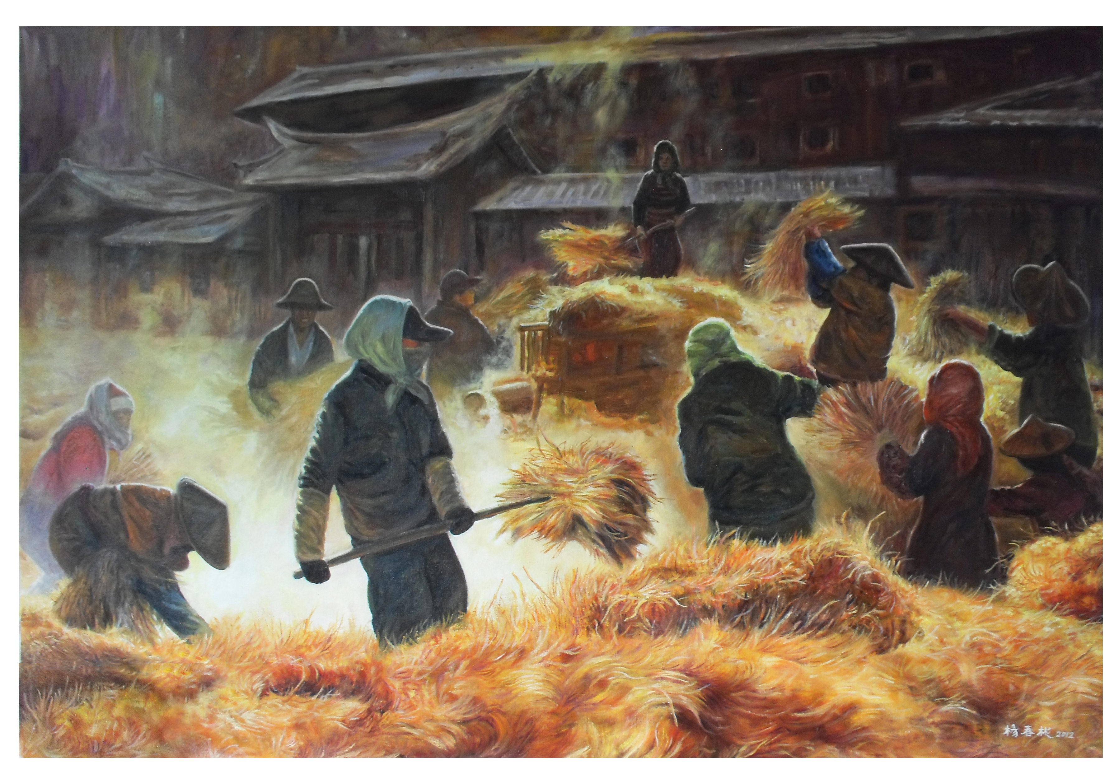 「名家风采」画家杨春彬艺术作品赏析_剪纸_广东_油画