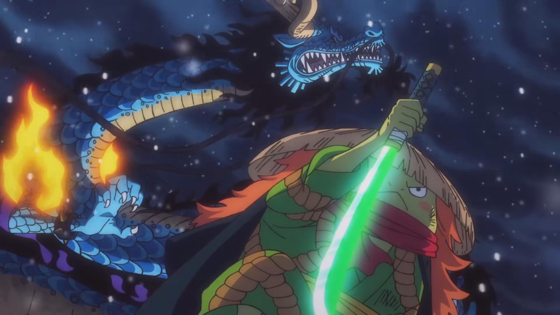 原创海贼王1004集赤鞘九侠显神威全员流樱大招轮番压制凯多