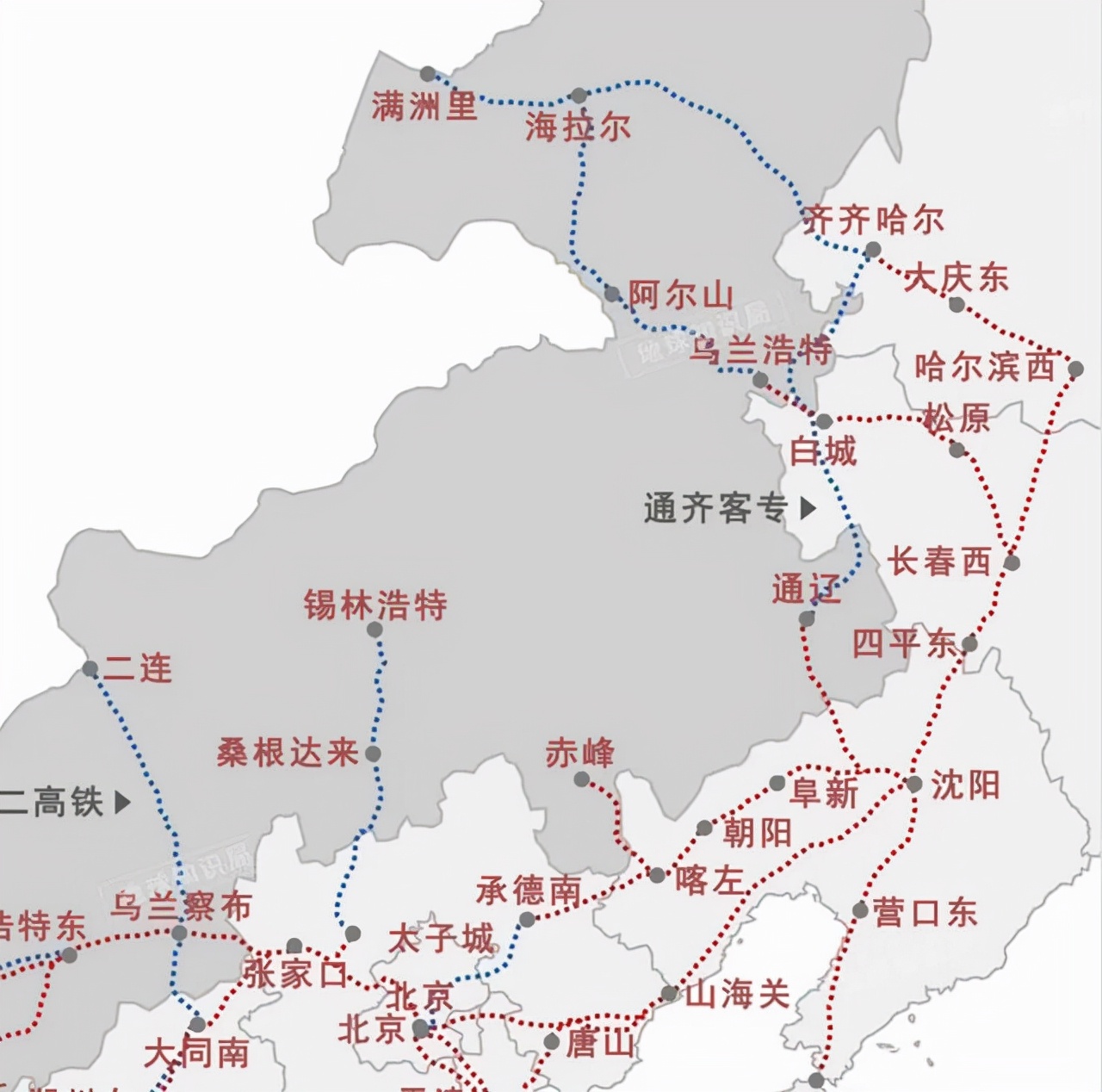 通辽北京高铁路线图图片