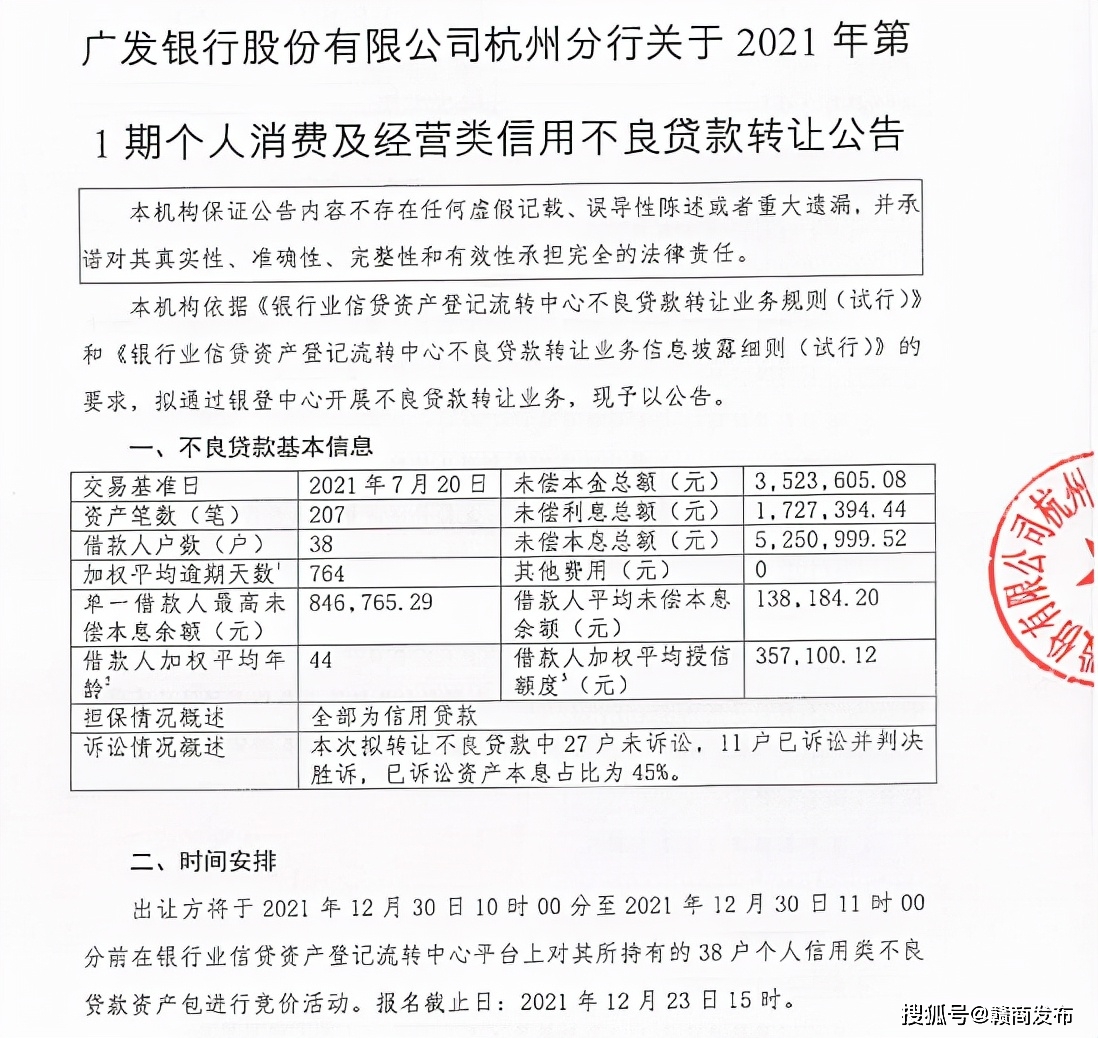 年尾个贷不良贷款批量转让市场急升温，月内广发银行等5家银行狂甩15个资产包