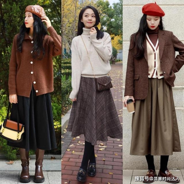 pick 今年大火的“半身裙”，配对鞋子气质优雅，适合40+岁的女人