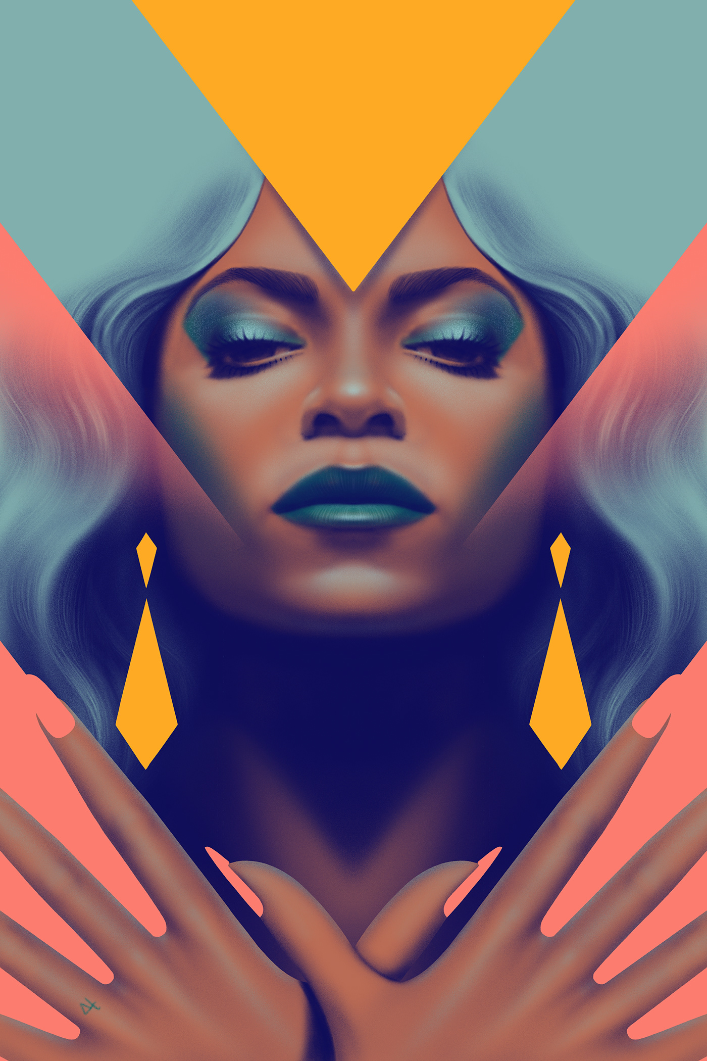 samy halim波普艺术明星肖像插画