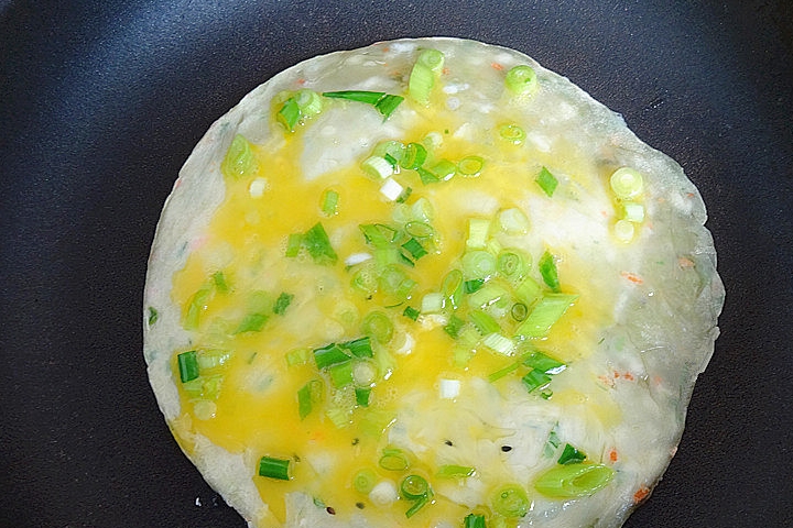 葱花|最近早餐迷上吃它,5分钟做好的鸡蛋饼,简单省事,好吃又顶饱!