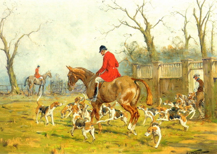 英国狩猎画家乔治莱特georgewright狩猎场景油画作品