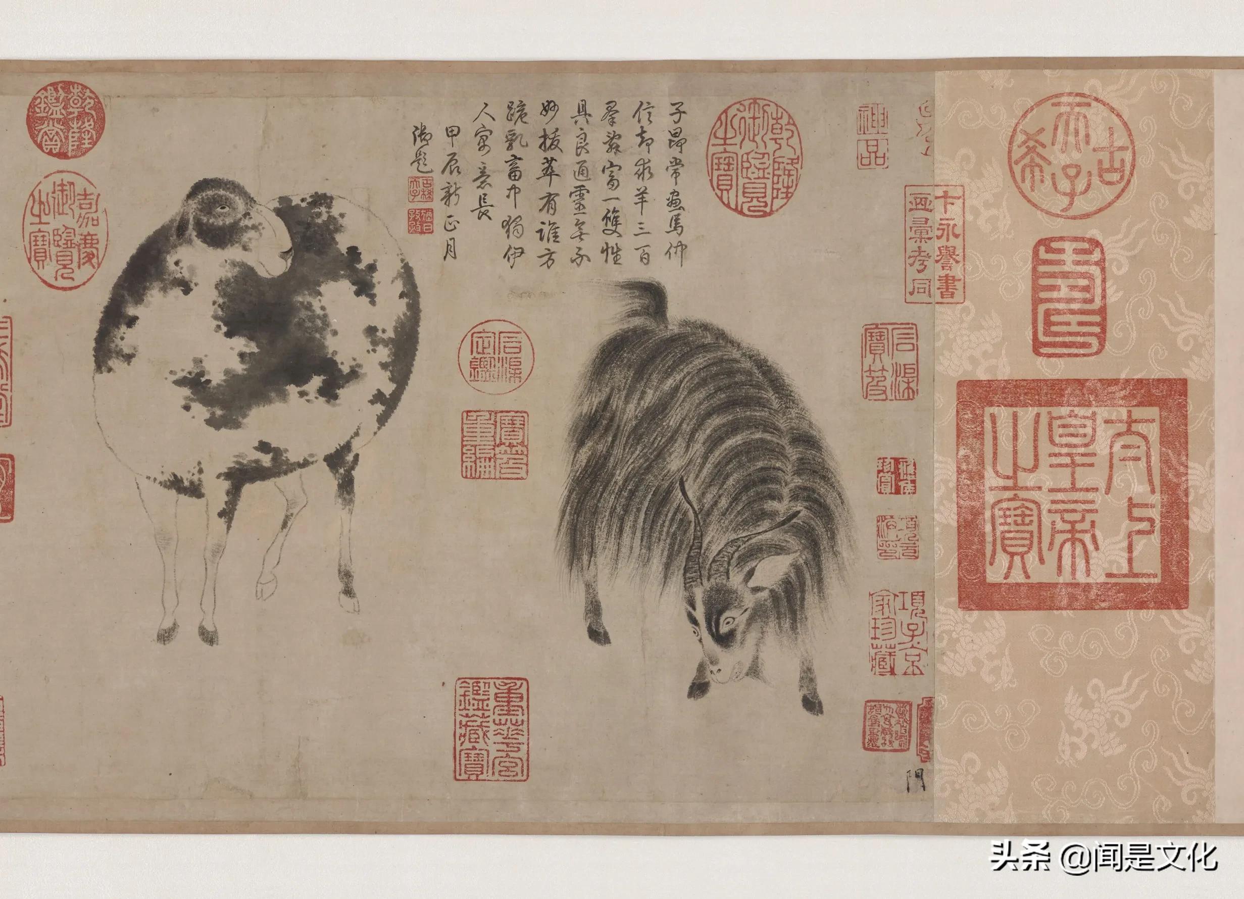 古画| 赵孟頫《二羊图》荐赏_山羊_身躯_头部