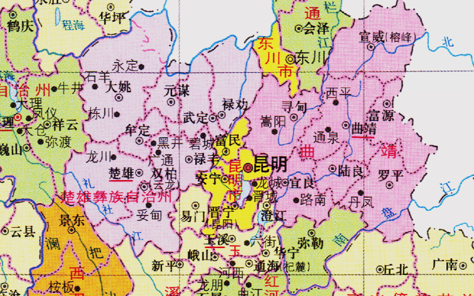 永北府,普洱府,曲靖府,昭通府,澂江府,廣南府,東川府,開化府,廣西府