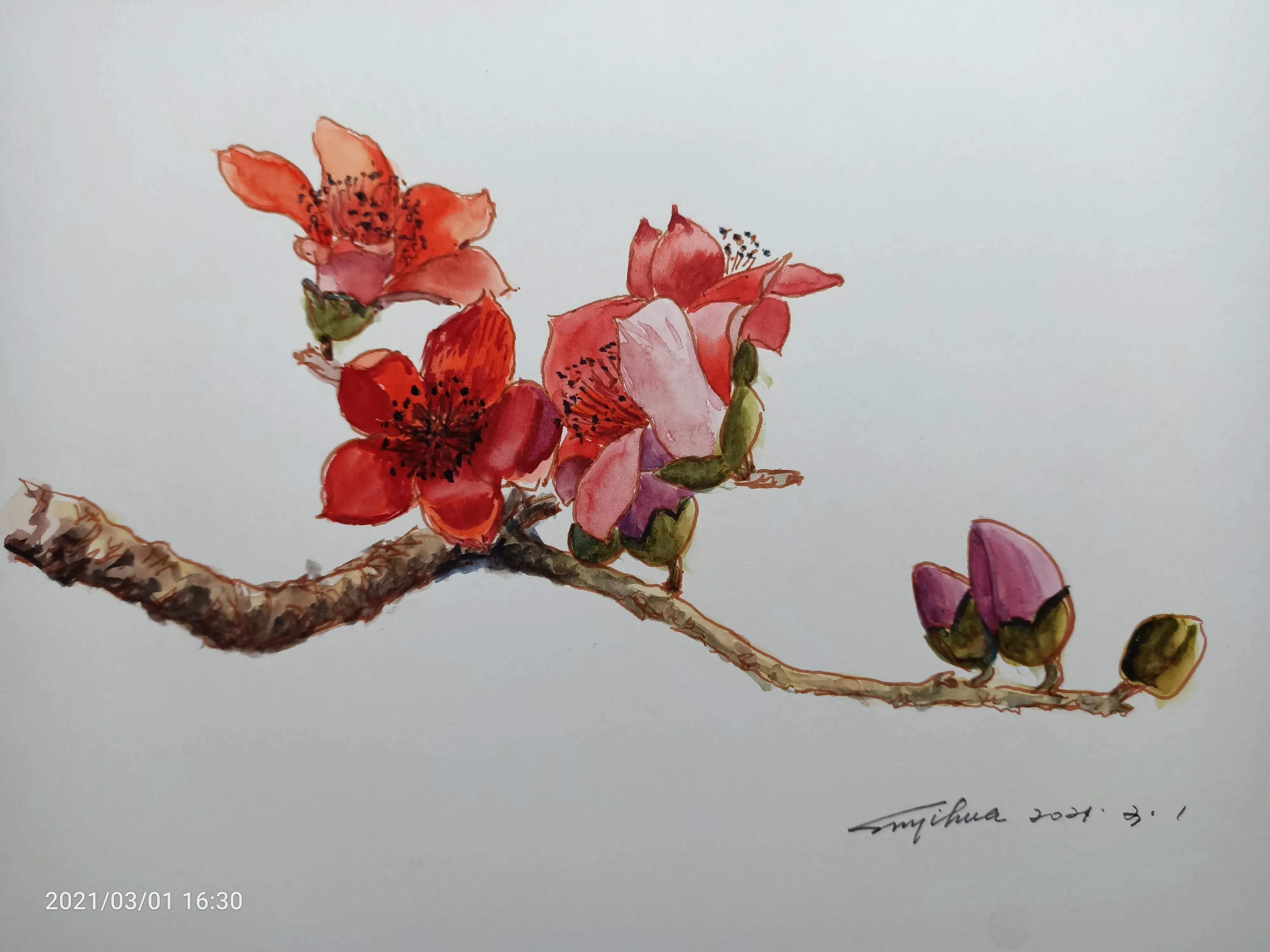 辞旧迎新怡华手绘2021年部分水彩画作品分享