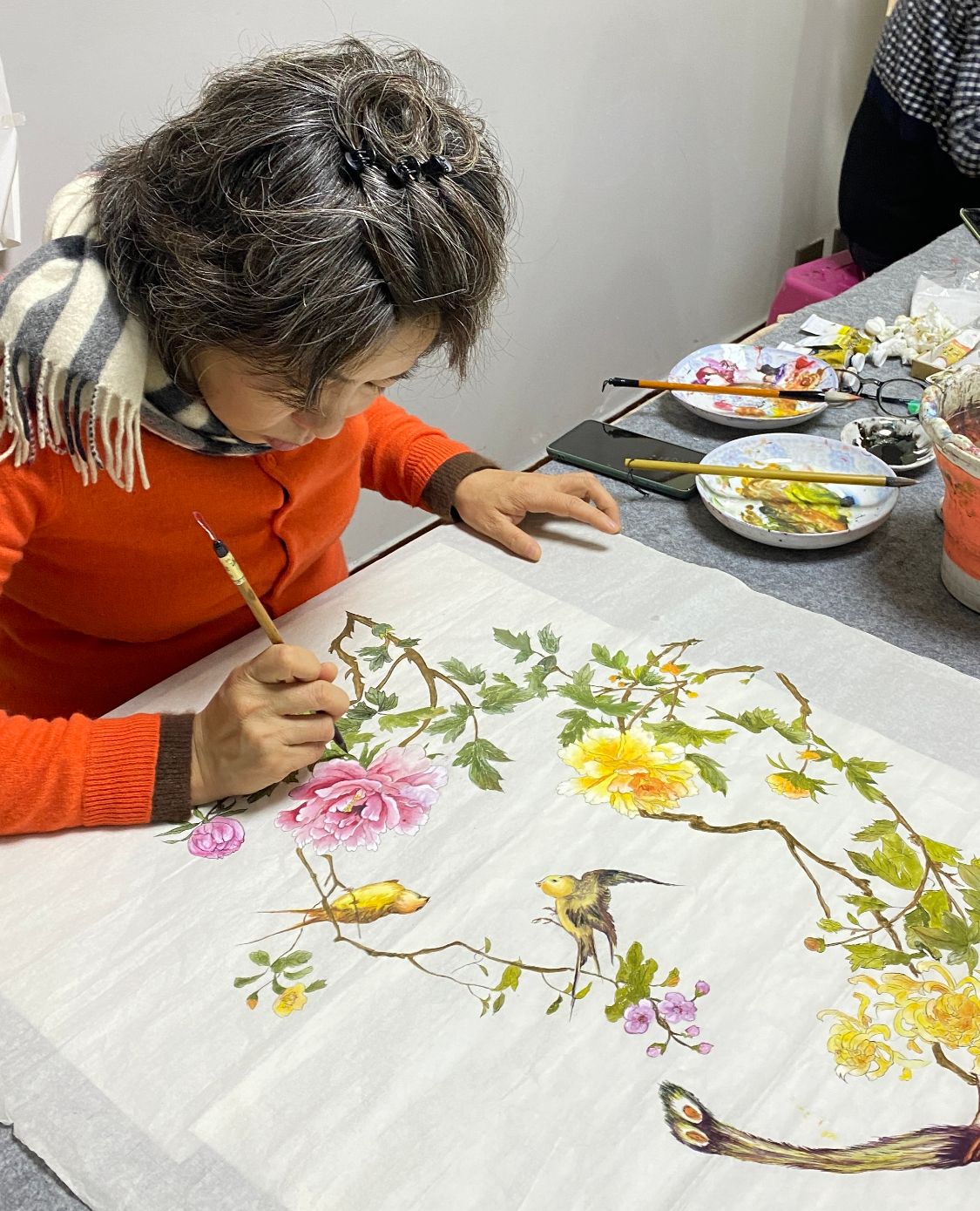 国画|中国书画名家朱乐民、学生陈丽君、南燕、小萍、碧云、谢自然作品