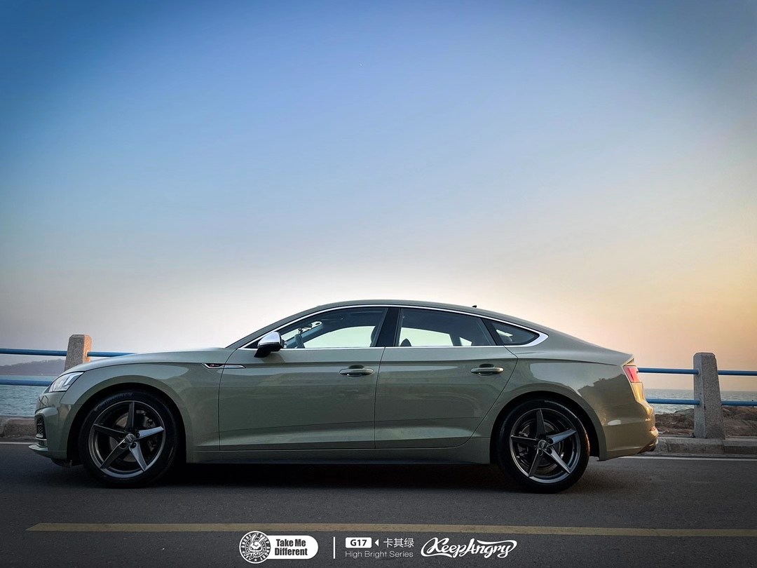 tmd潮牌改色膜奥迪a5卡其绿