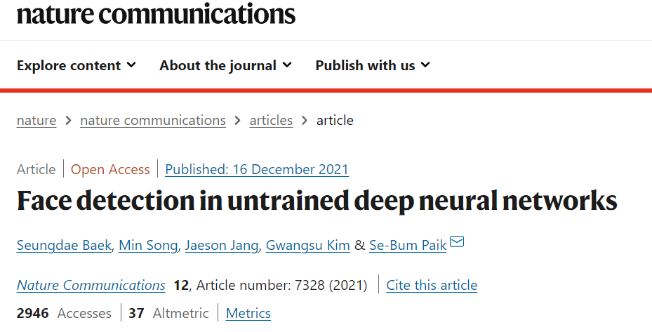 面孔|Nature子刊：未经训练的神经网络也可以进行人脸检测