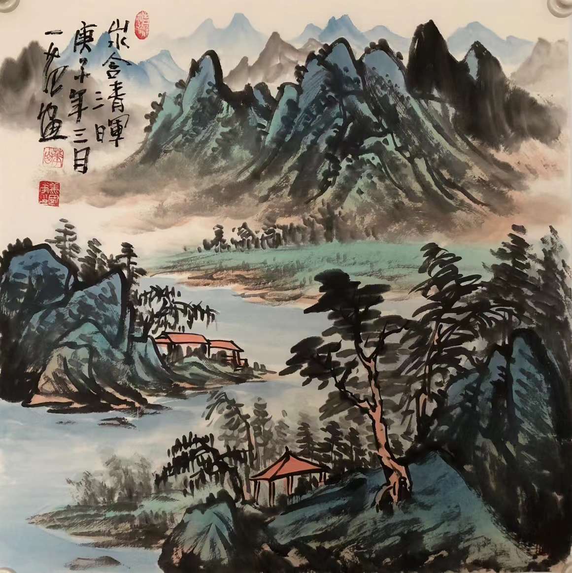 姜国华泼彩山水超然野逸气象万千