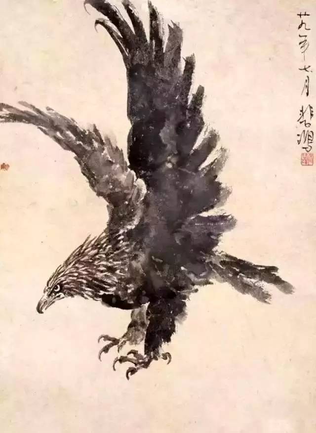 画鹰名家朱祖国与画马大师徐悲鸿：不同的时代，同样的追求