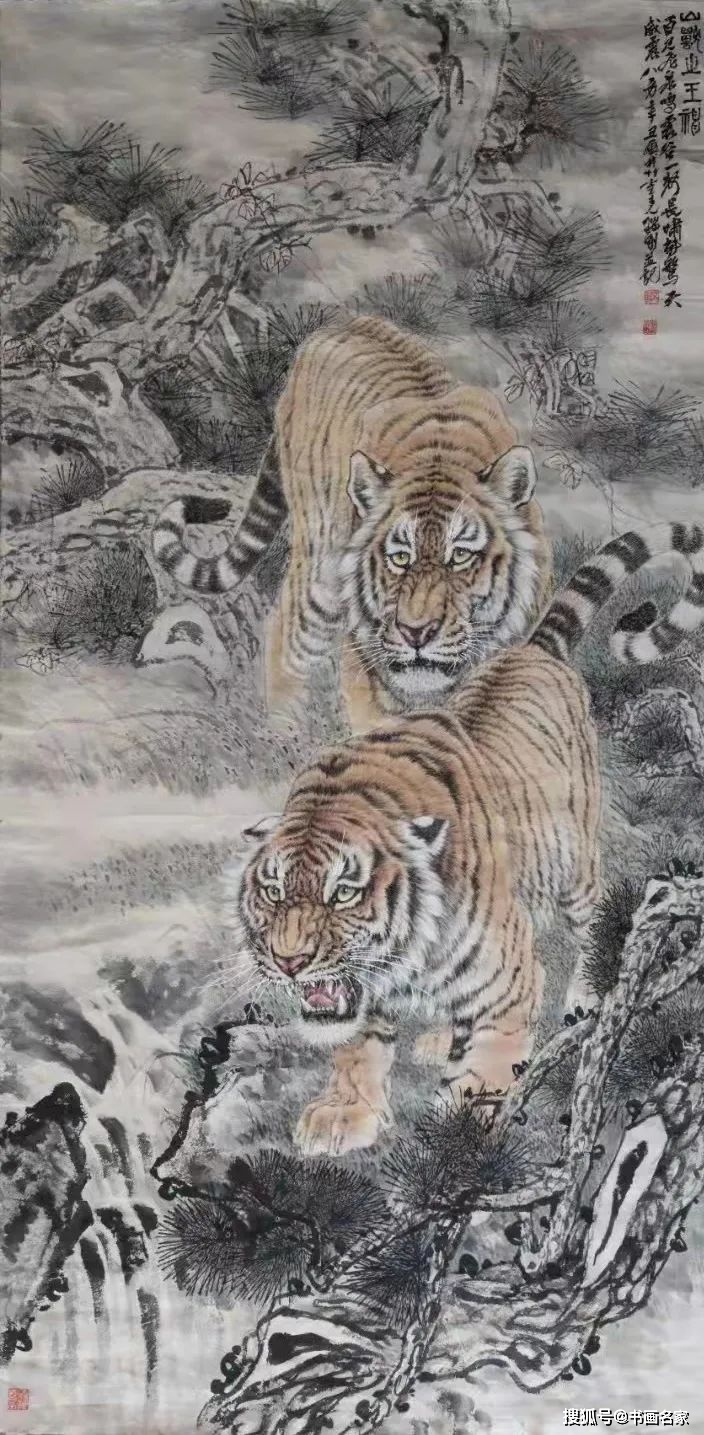 68x138cm《猛虎从横》68x138cm《王啸向天歌》68x138cm《晧月千里冰雪