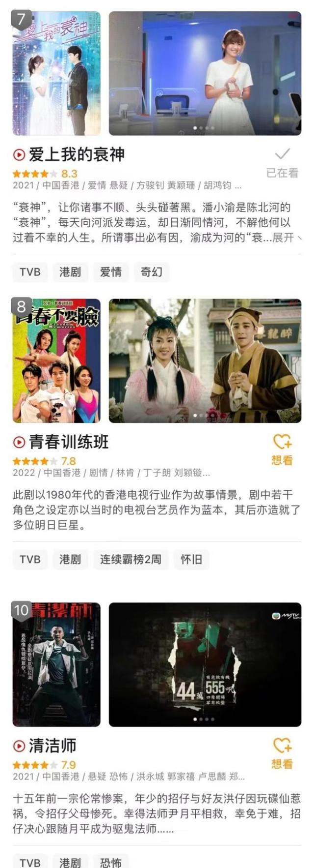 青春|TVB豆瓣华语口碑剧集榜霸榜三部剧集题材各异尽显创新精神