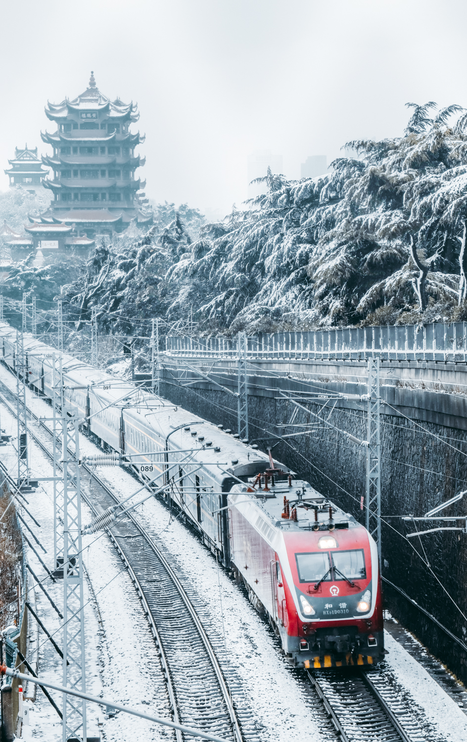 黄鹤楼雪之景 雪景图片