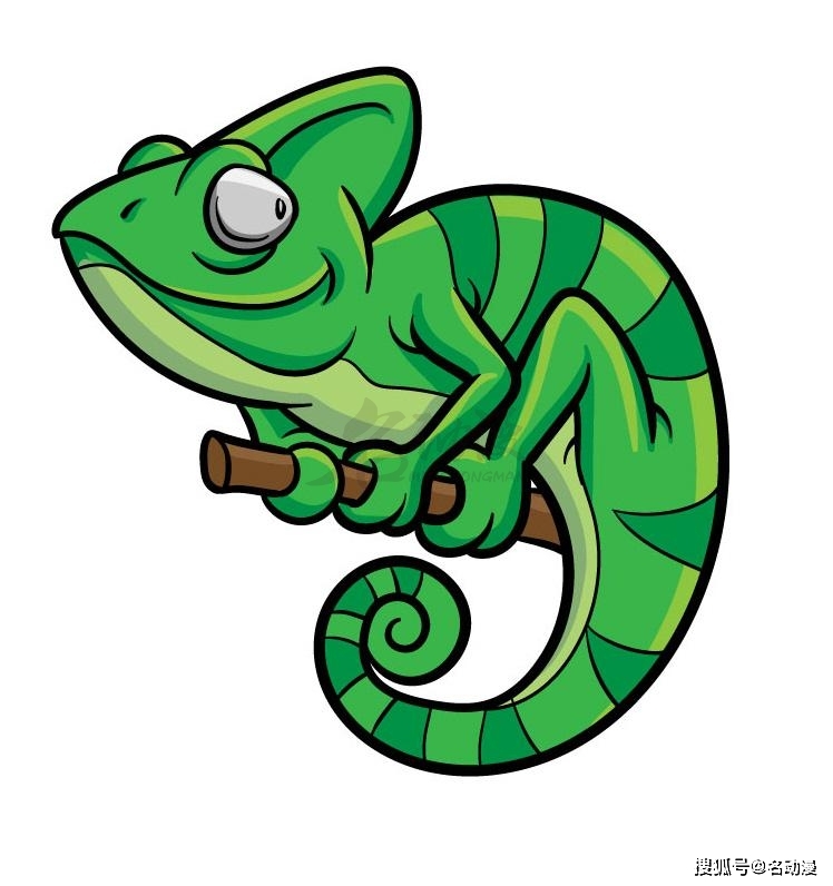 教你绘画一只q版的变色龙