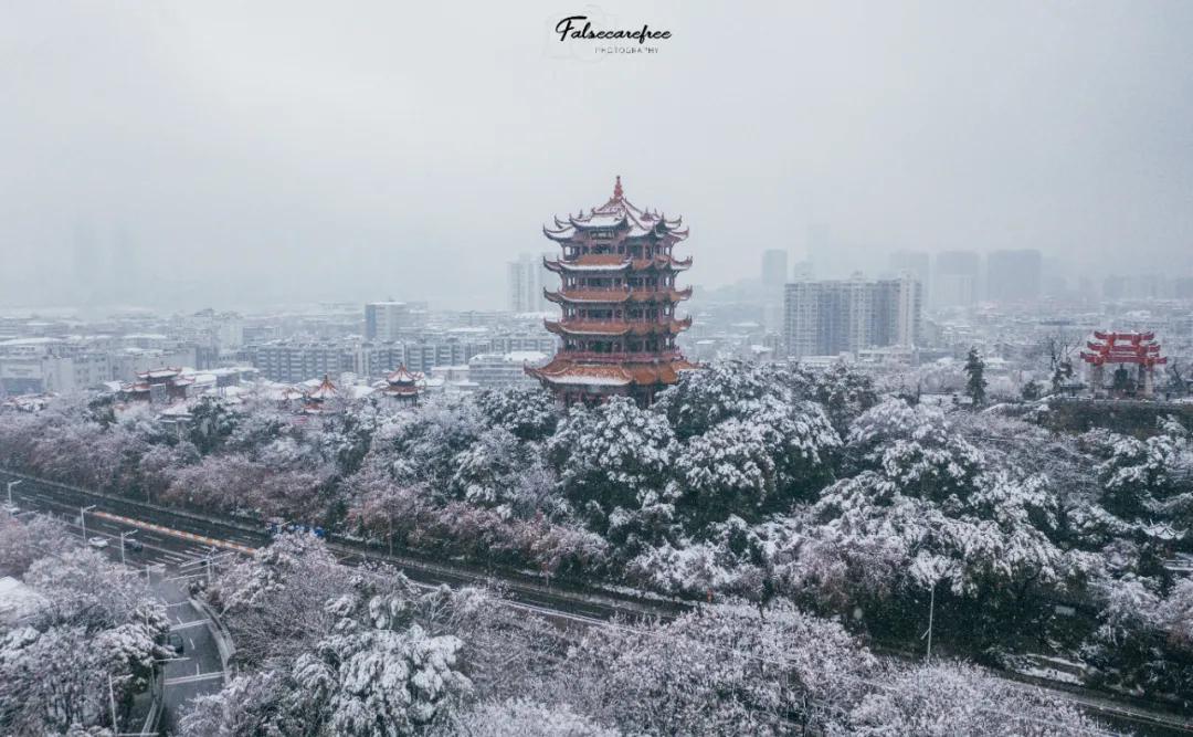 黃鶴樓各角度雪景再看億遍