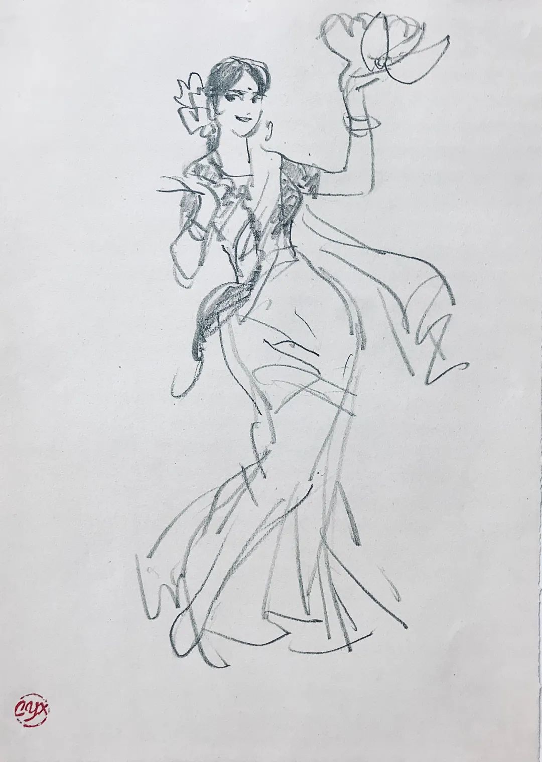 名家作品分享陈玉先笔下的舞蹈速写作品灵动飘逸至柔至美