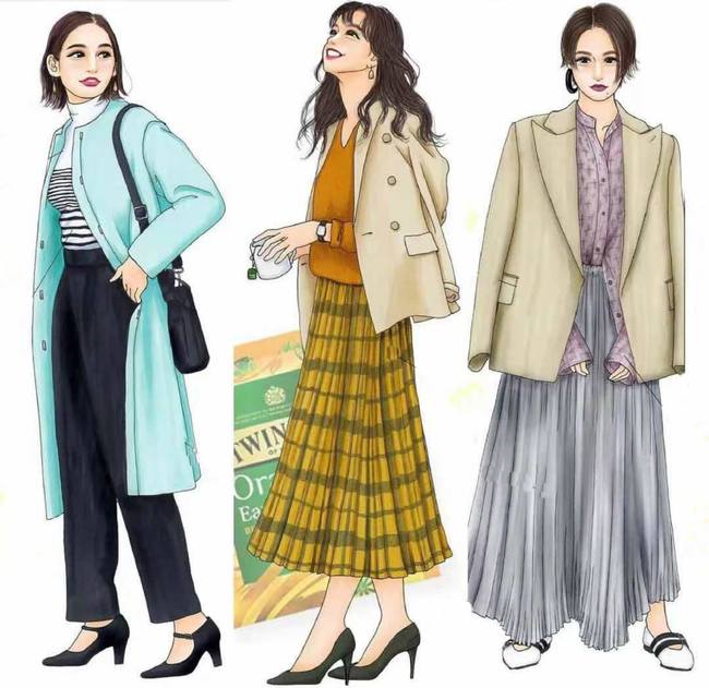 蓝色 时尚插画师的“手绘配色”真惊艳！早春就该这样穿，尽显时髦衣品