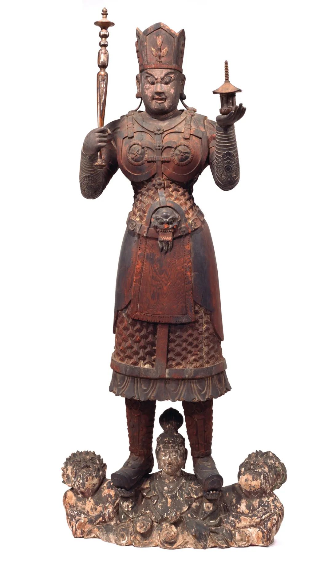 平安時代後期(推定) 仏像 毘沙門天 木彫り 一木造り