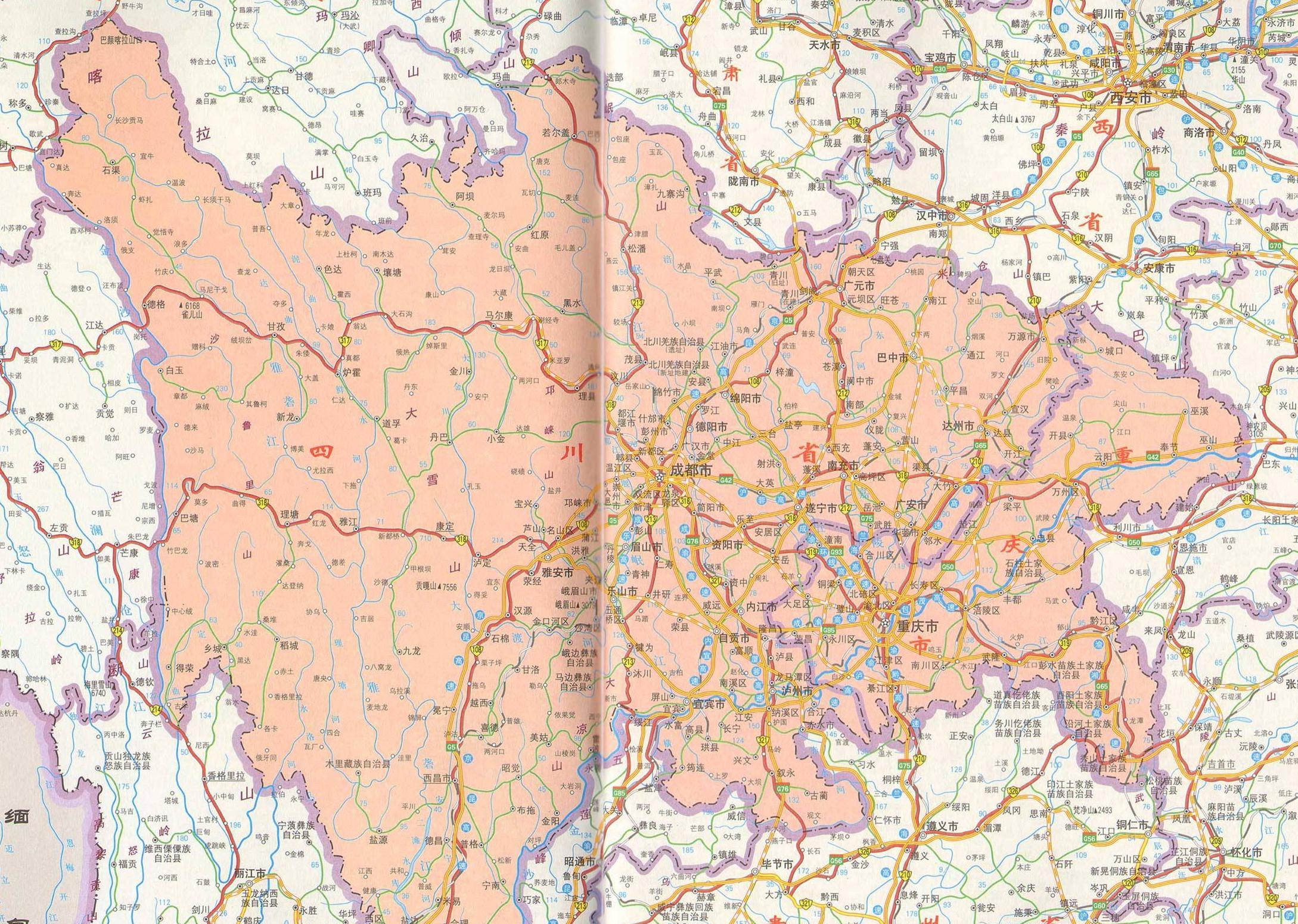 四川省交通地图最新版图片