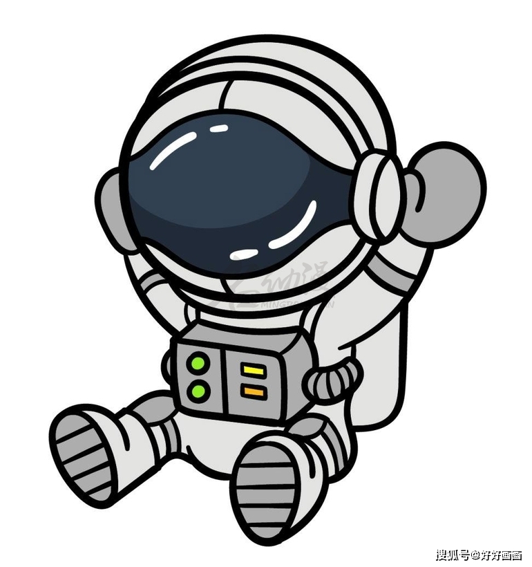 初学者也能学会的q版宇航员画法_步骤_头盔_深灰色