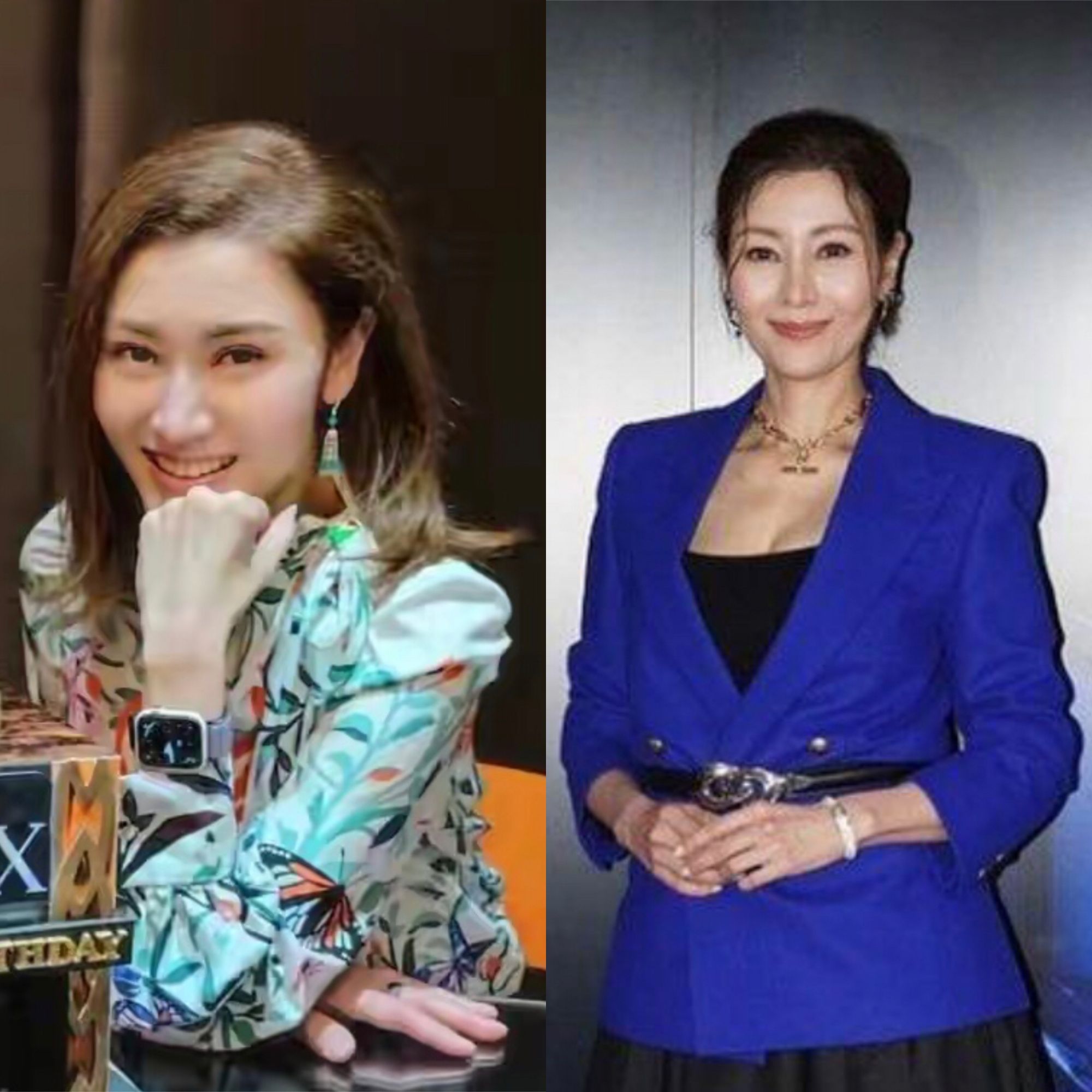 状态 李嘉欣为老公庆生，穿花衬衫配锁骨发状态真好，瘦一圈更有女神范