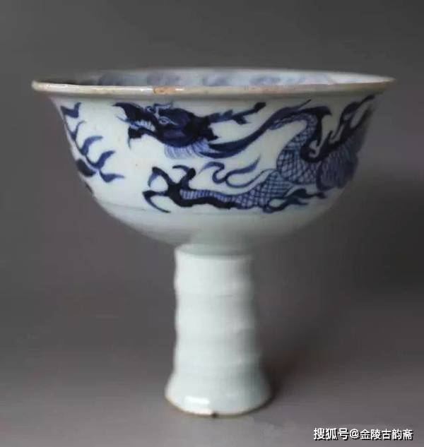 元代高足杯鉴赏_龙泉窑_大汶口文化_青花