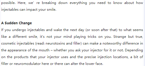 梅尔国际快讯 | 过度的使用注射剂后，你的笑容会被改变吗？