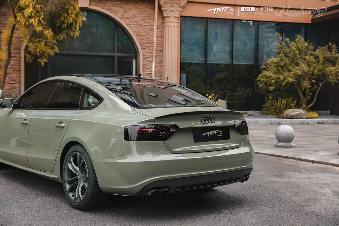 tmd潮牌改色膜奥迪rs5卡其绿卡其和绿的完美融