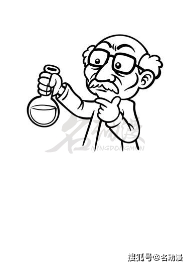 卡通人物科学家绘画教程