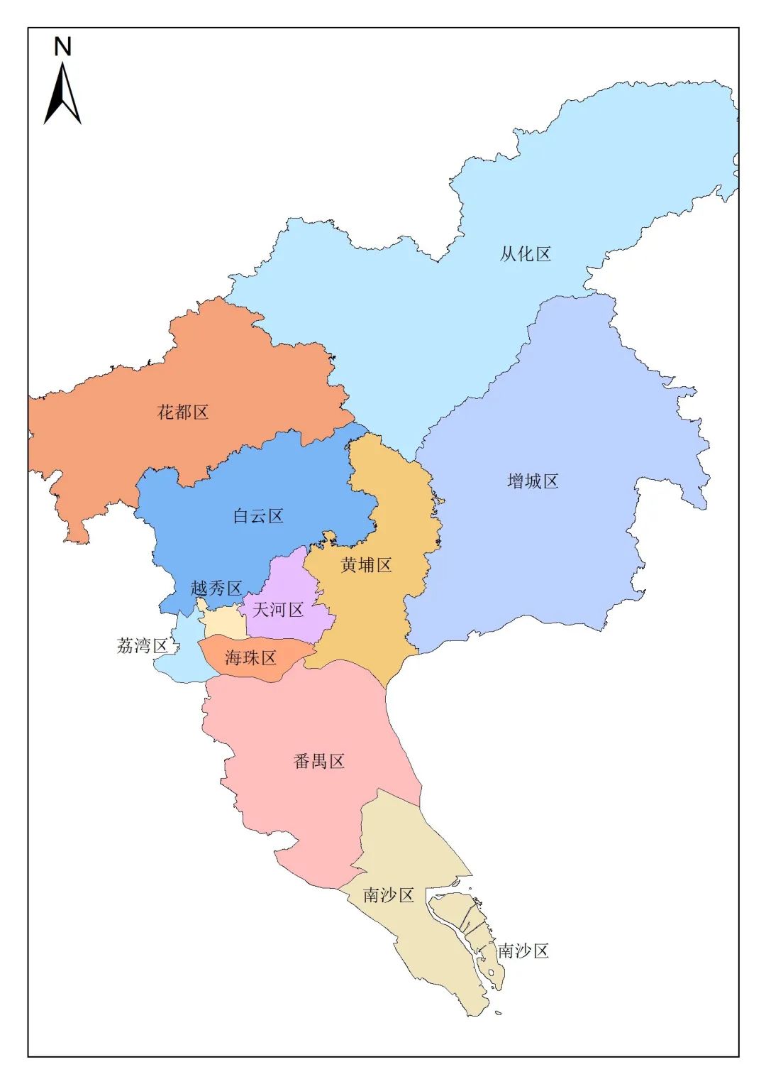 广州各个区域分布图图片