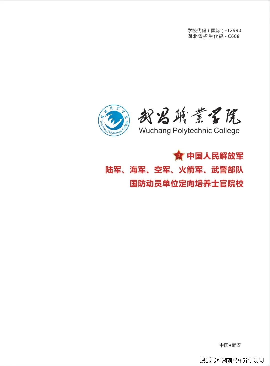 武昌职业学院定向士官生招生简章_湖南_青春_因为