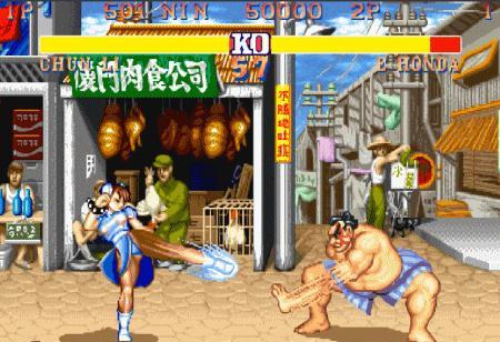 无论在什么版本中都是一样,春丽的百裂脚将本田的百裂手吃得死死的.