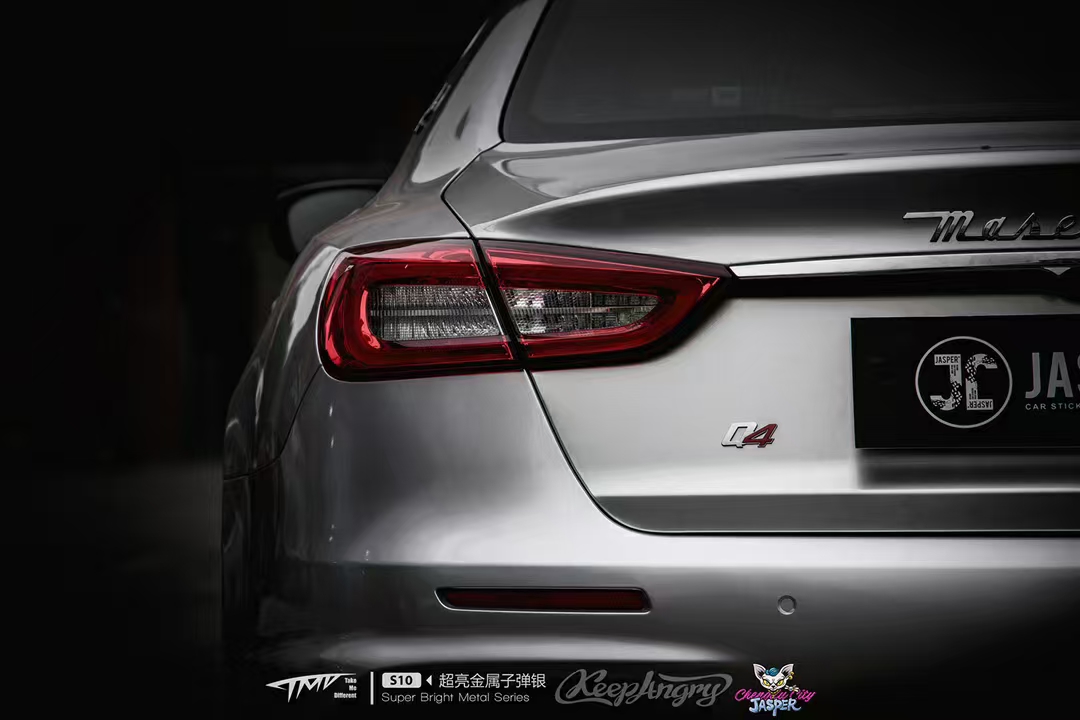 玛莎拉蒂总裁tmd潮牌改色膜超亮金属子弹银_银色_浪花_梦想