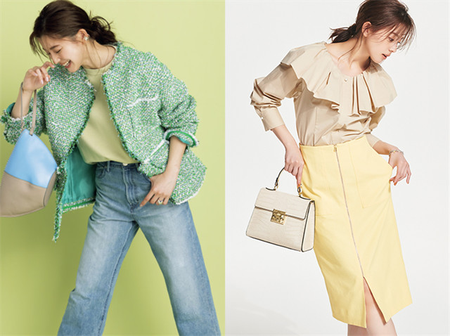 右图 春夏大火的亮丽色,可学日本妹子这样穿,才符合亚洲人的审美