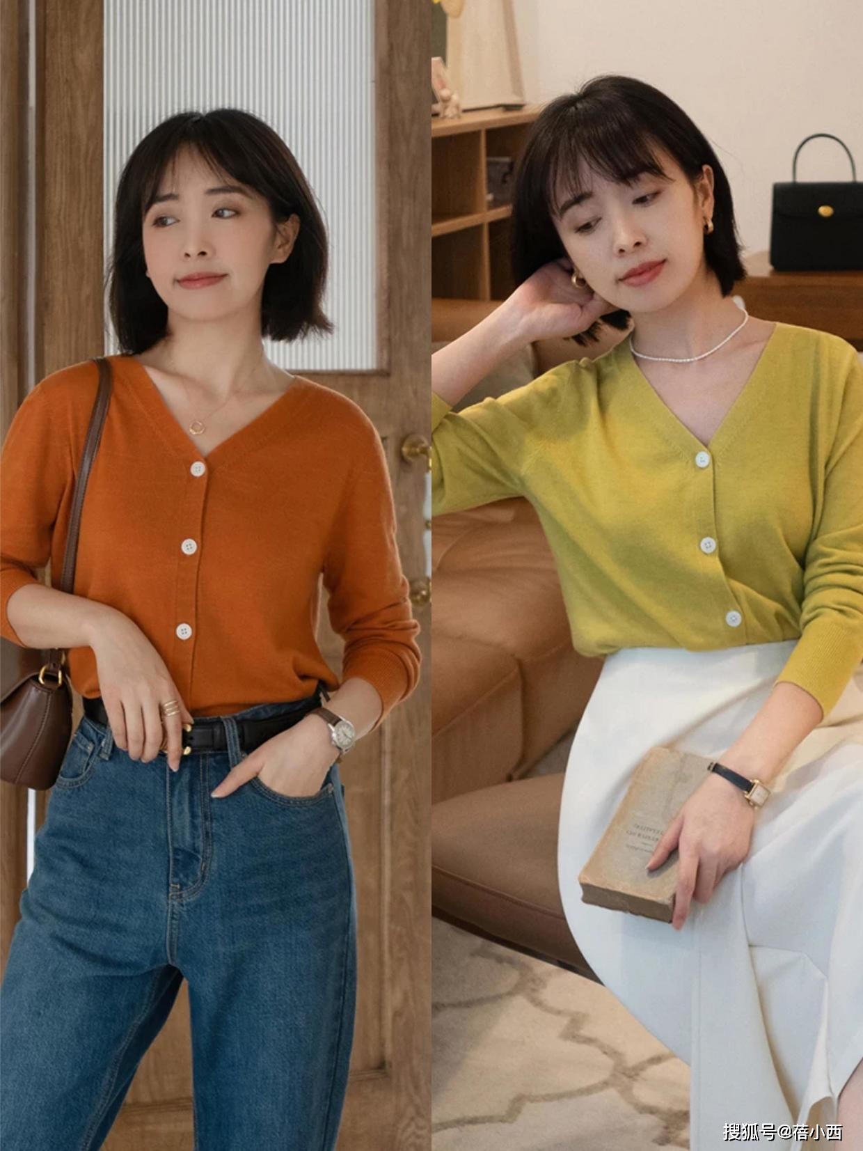 颜色 女人会打扮越来越优雅，春天入手一件“开衫”，气质温婉又漂亮