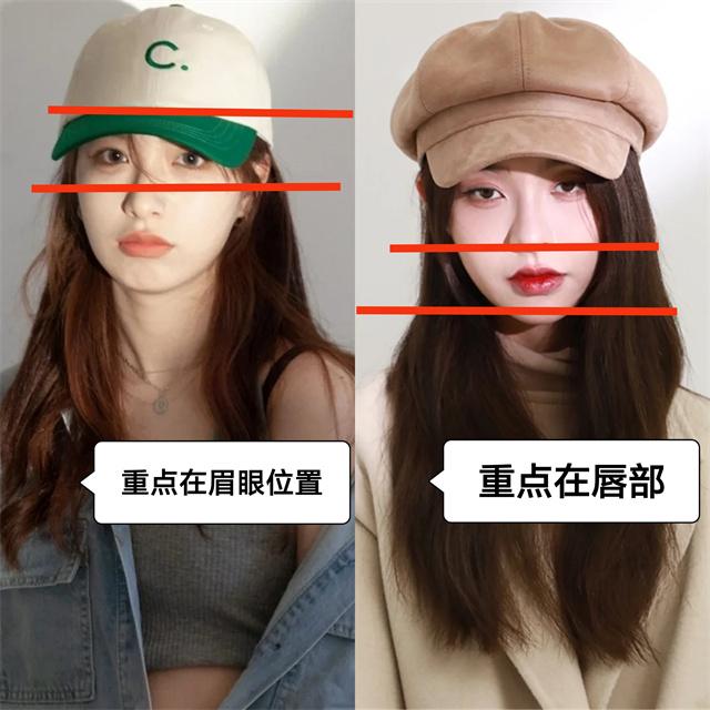 发型春天戴帽子时,这样来弄发型、化脸妆,既精致好看,又时髦显脸小