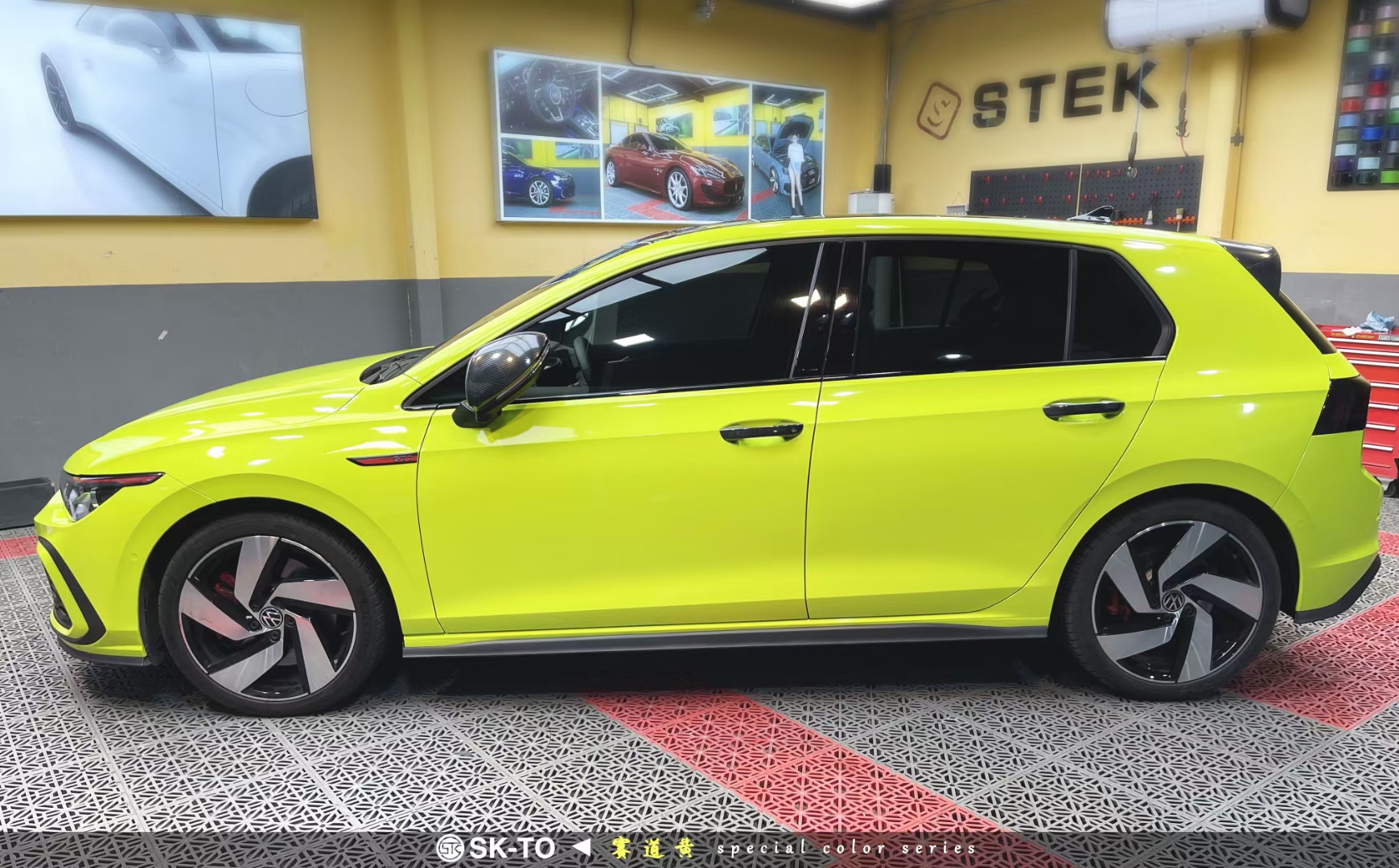 肌肉感爆棚,skto高尔夫8 gti赛道黄改色膜_风景_高尔夫_赛道