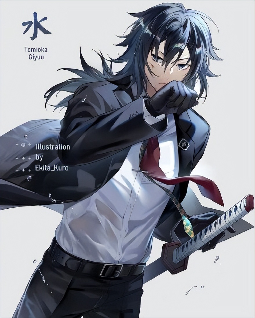 鬼灭之刃九柱穿上帅气西装风柱秀腹肌成瘾虫柱上演胸肌诱惑