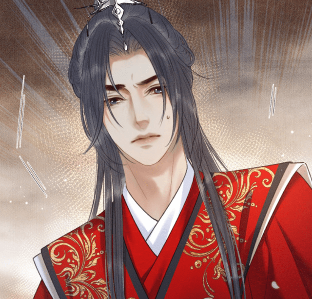 原创二哈漫画楚晚宁头戴红纱巾楚妃既视感墨燃失望了