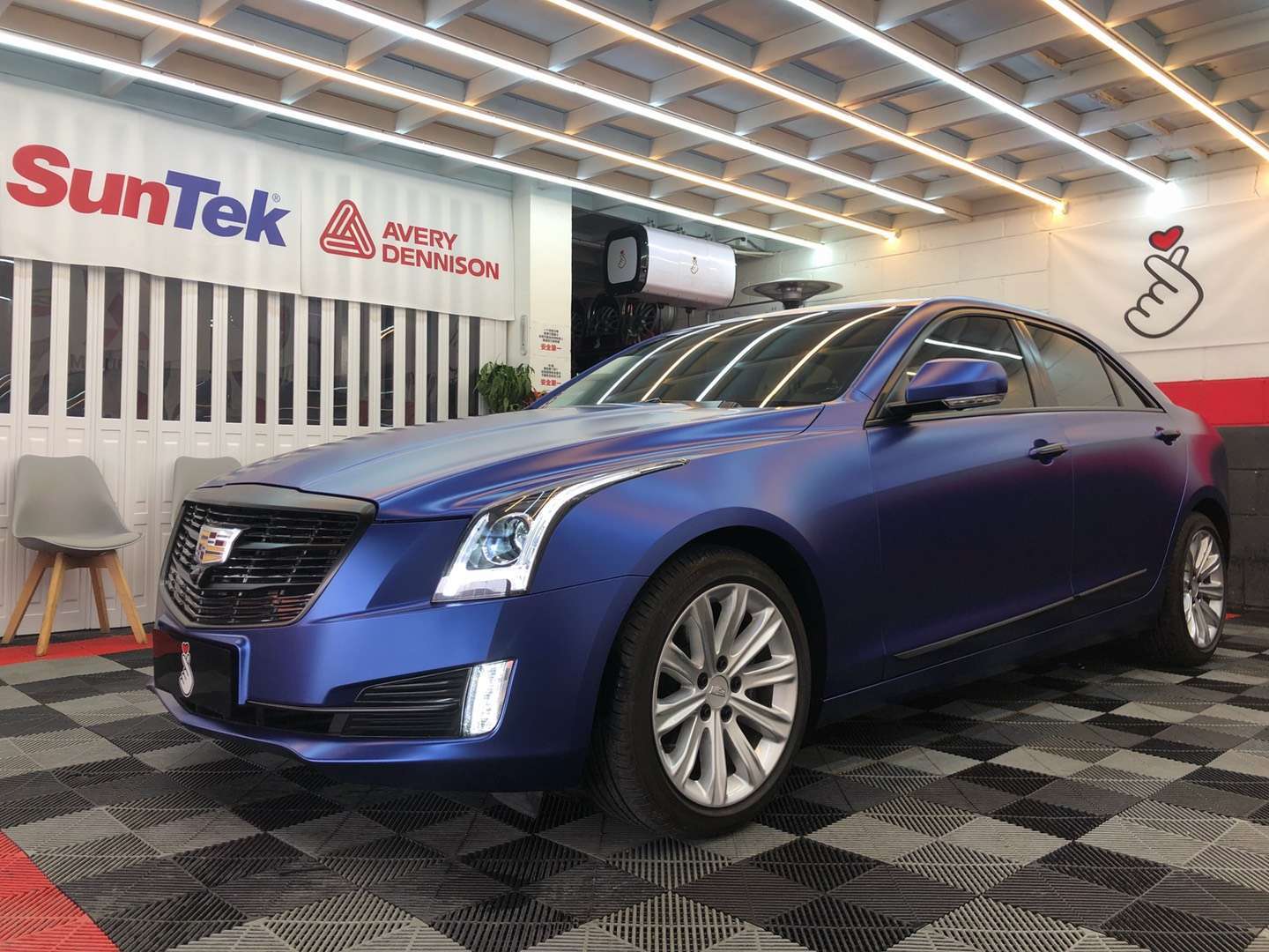 韵味十足凯迪拉克电光金属深海蓝改色膜skto